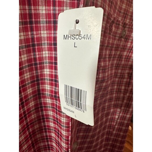 NWT Mens Wrangler PBR Size L XL Red Buffalo Plaid S/S Professional Bull Riders - Picture 6 of 8